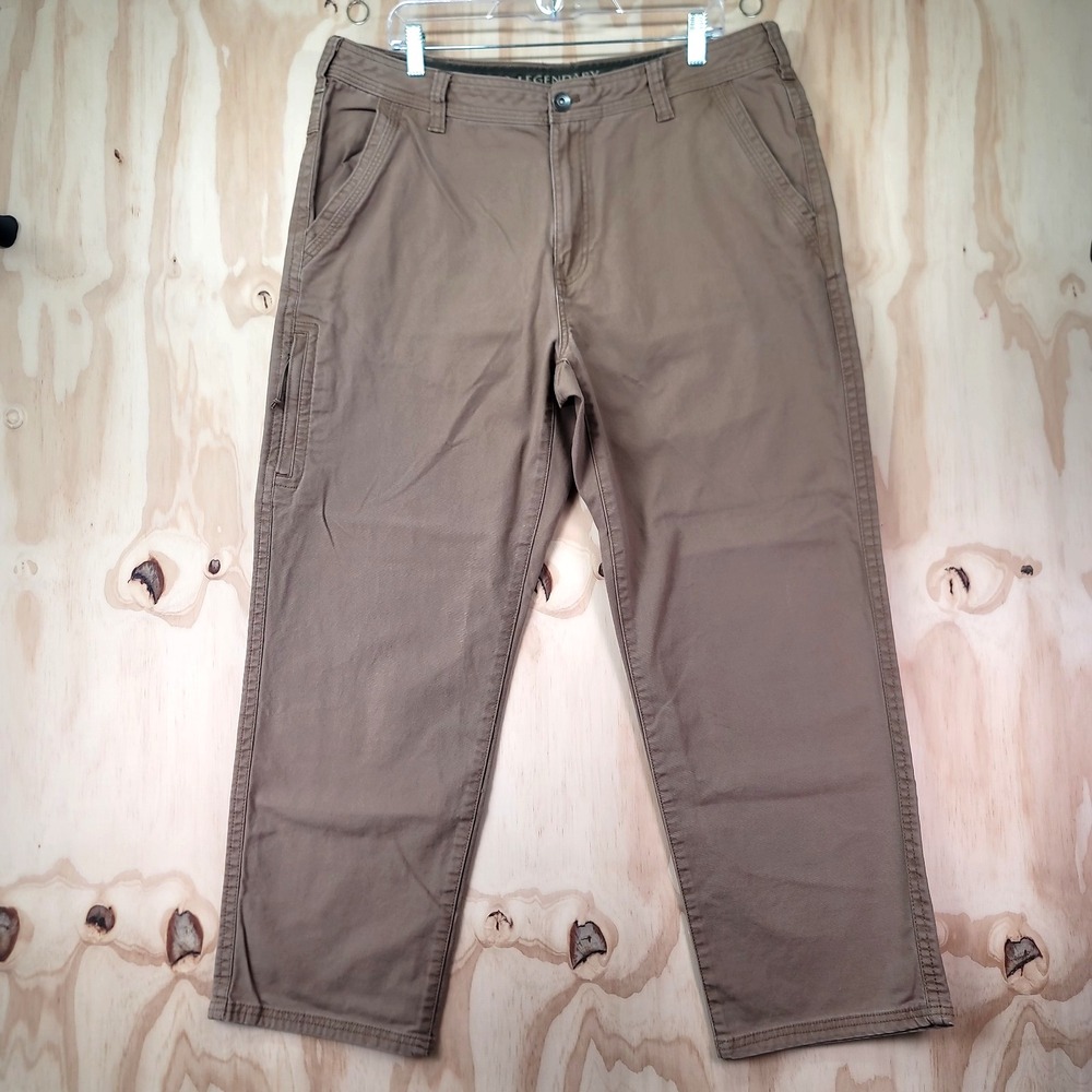 Legendary Outfitters Canvas Pants Mens 38x29‎ Tan Brown Stretch Workwear Heavy
